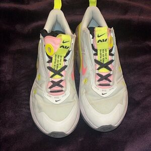 Nike White and Neon Pink Sneakers‎